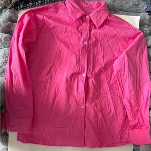 Bright Pink Button-Up Shirt